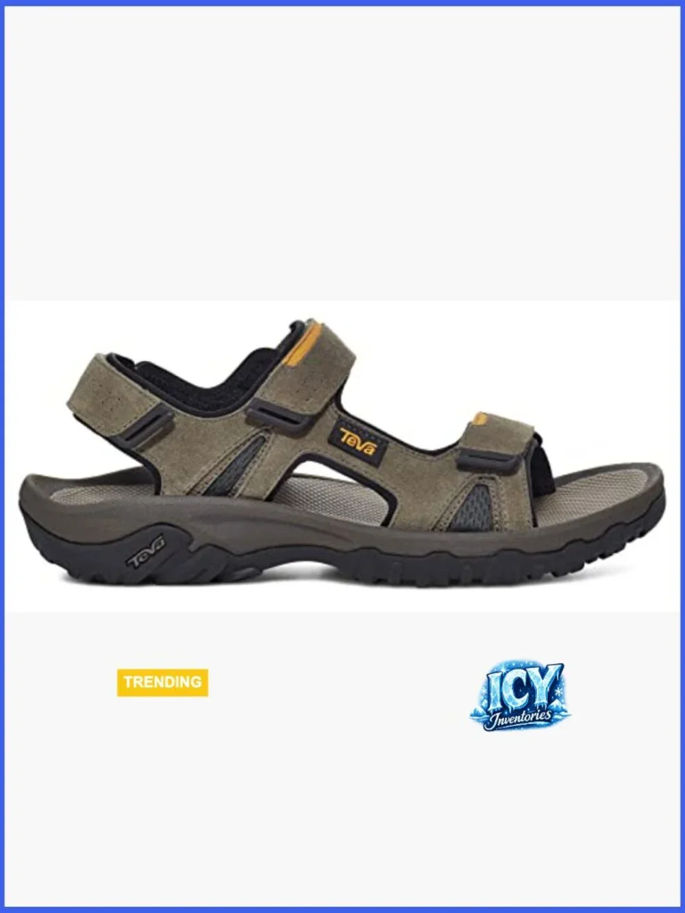 Suede Hook-and-Loop Sport Sandal with Arch Support, Light Hikes